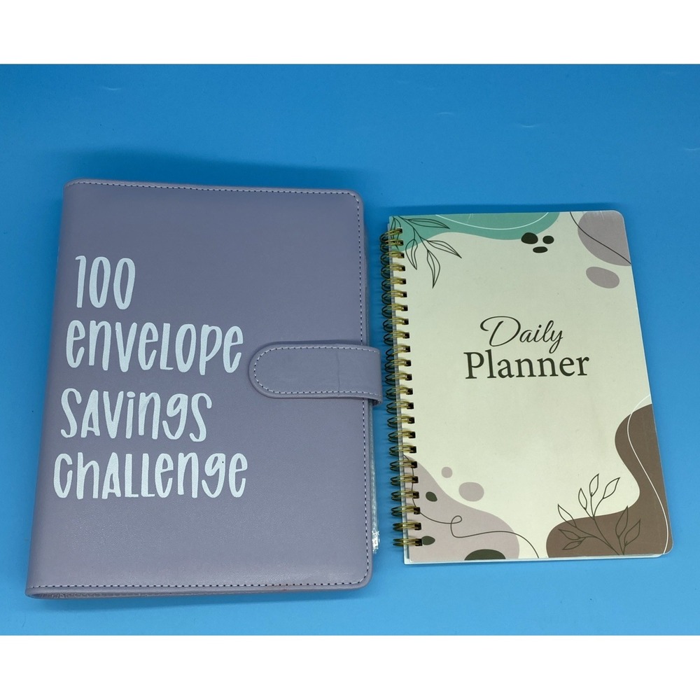 100 Envelope $5050 Savings Challenges Envelopes Binder and Undated Daily Planner
